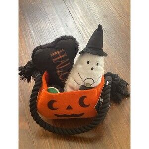 Hyde & EEK! Cuddle and Tug Boutique Halloween Pumpkin Dog Toy Set 4 ct